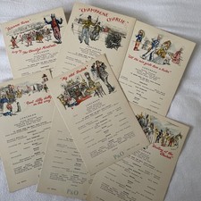 P & O Shipping Line 7 Luncheon Menus From July 1955 Bundle Job Lot SS Iberia