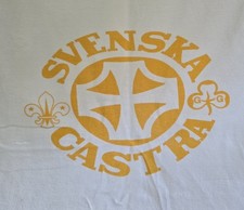Scout/Guide Swedish lightblue t-shirt Medium, Svenska Campa meaning Swedish Camp