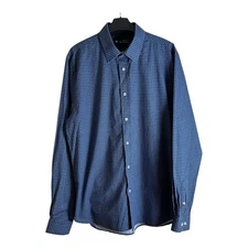 Ben Sherman The Original Shirt Dark Navy Print Mens 16”