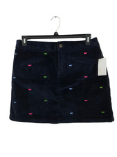 NWT Vineyard Vines Corduroy Embroidered Whale Skirt Mini Preppy Navy Blue 10