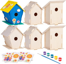 DIY 12 Wooden Bird House Kits - Creative Arts and Crafts Set for Kids and Adults