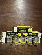 Lot Of 5 Sylvania USA 5963/5814/ECC82/12AU7 NOS in Box Date Match TV7 Tested NEW