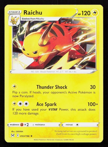 RAICHU 053/196 Pokemon LOST ORIGIN