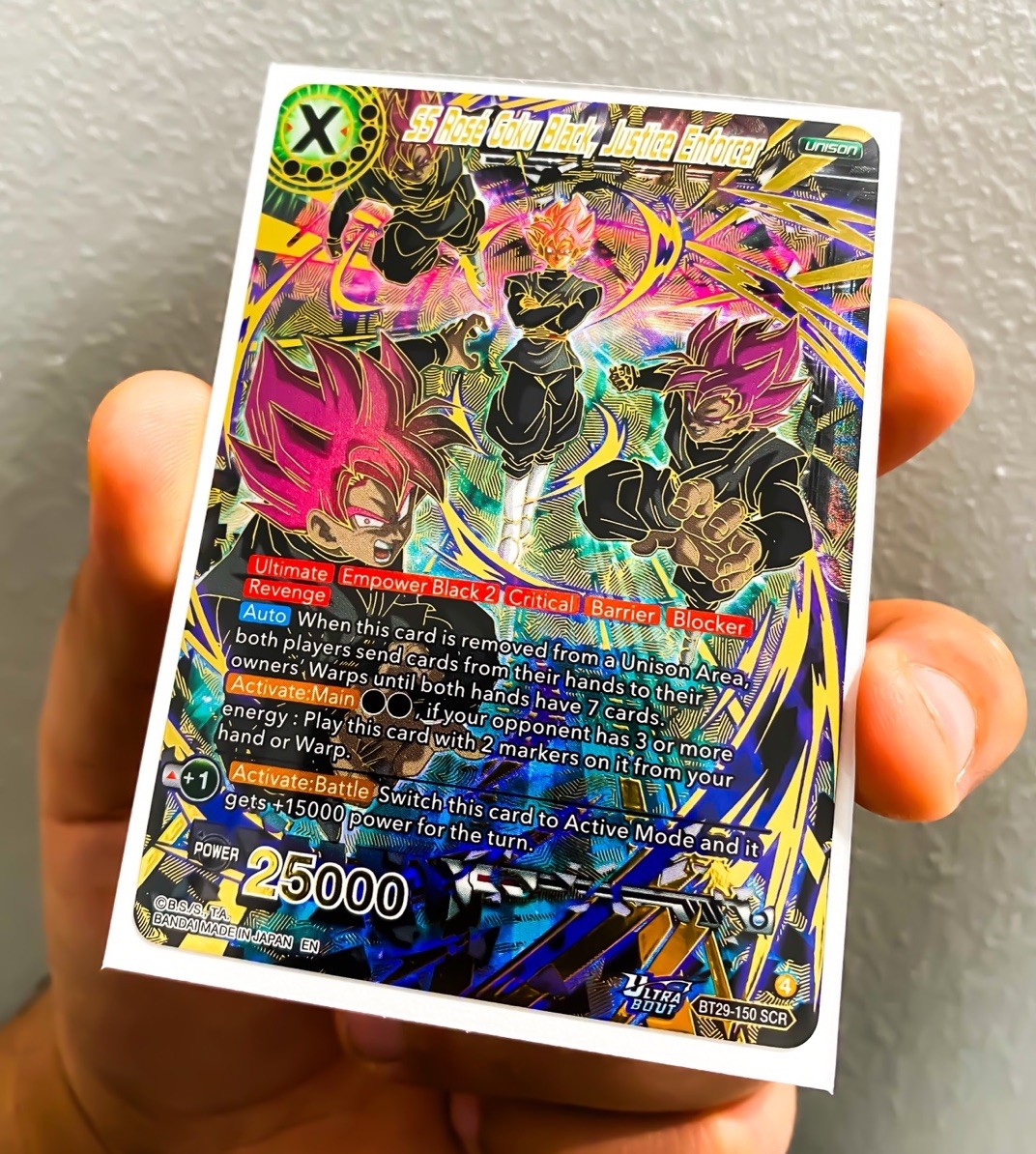 SS ROSE GOKU BLACK JUSTICE ENFORCER SCR BT29-150 FEARSOME RIVALS