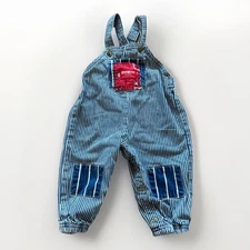 Vintage Osh Kosh Overalls Toddlers 12m Hickory Stripe 90s Railroad Engineer