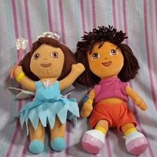x2 Dora the Explorer Blue Fairy & TY Soft Toy Plushies Nickelodeon Nick Jr