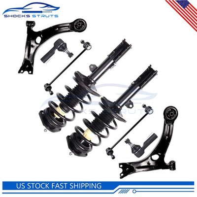 8 Pcs For 2003-2008 Toyota Matrix Pontiac Vibe Front Struts Control Arms Tie Rod
