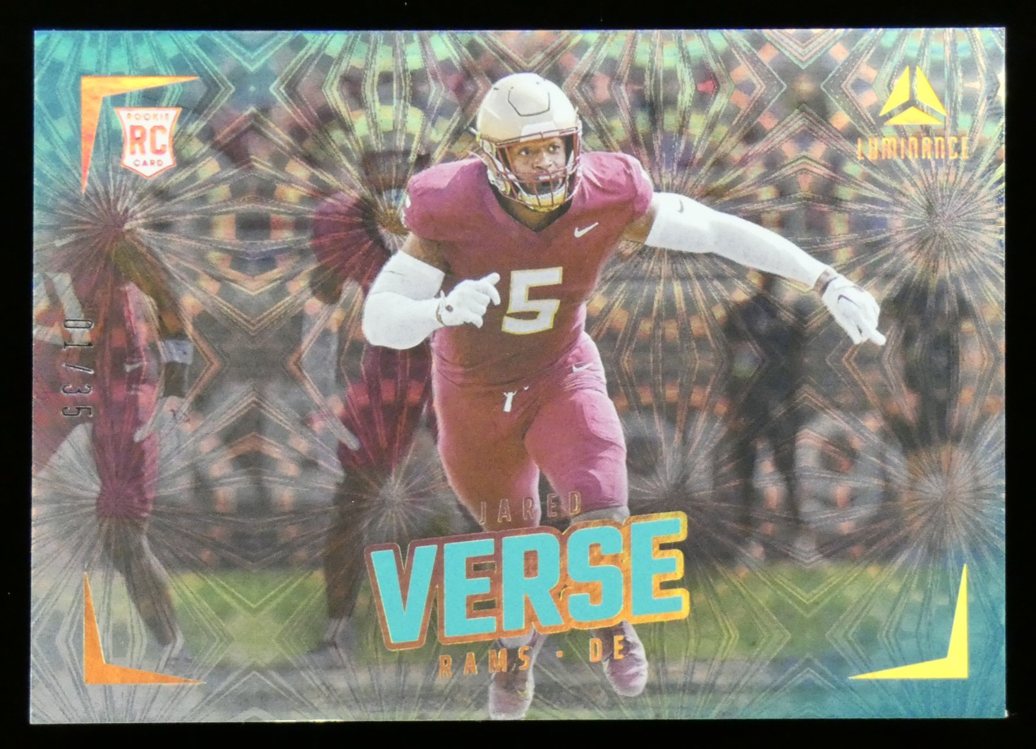 2024 Panini Luminance Rookies Teal (Galactic) #d 1/35 Jared Verse #196 DROY