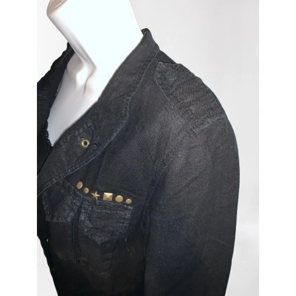 Chaqueta militar con tachuelas Ruff Hewn Y2K Deadstock nueva con etiquetas - S Foto 4 de 4