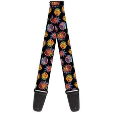 Buckle Down Rick and Morty Vaporwave Expressions Guitar Strap
