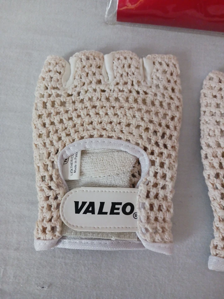 法雷奥复古钩针举重手套一对皮革棕榈复古健身房女式 M 码 — 第 4/4 张图片