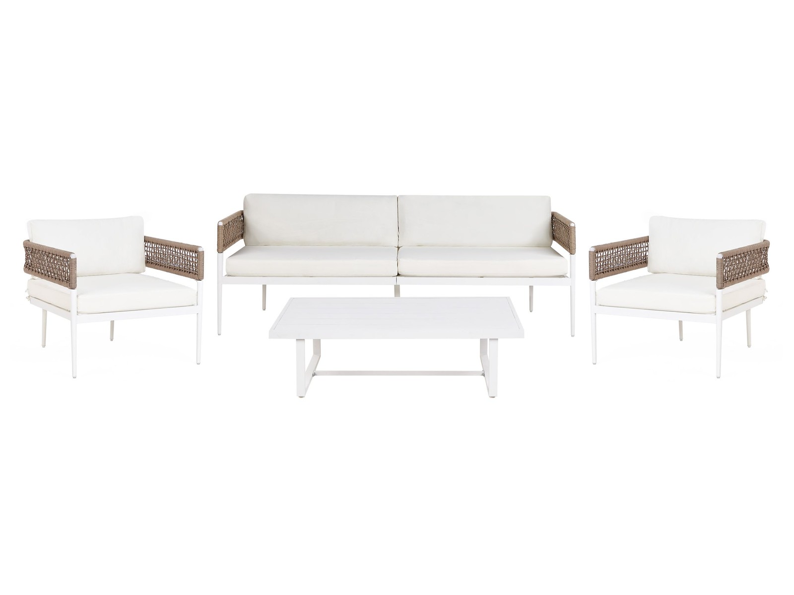 Elegante set di divani da giardino a 5 posti Divano in alluminio poliestere 2 se