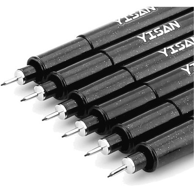 Extra Fine Point Writing Pens:6 Black 0.25mm Ultra Thin Micron Pen