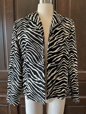 Painted Pony Open Blazer Jacket Tiger/Zebra Stripe Vintage Women's M Made in USA