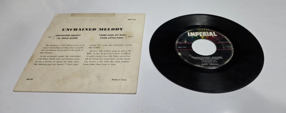 RICKY NELSON UNCHAINED MELODY EP IMP-158 VG Z3 - Image 2 of 2