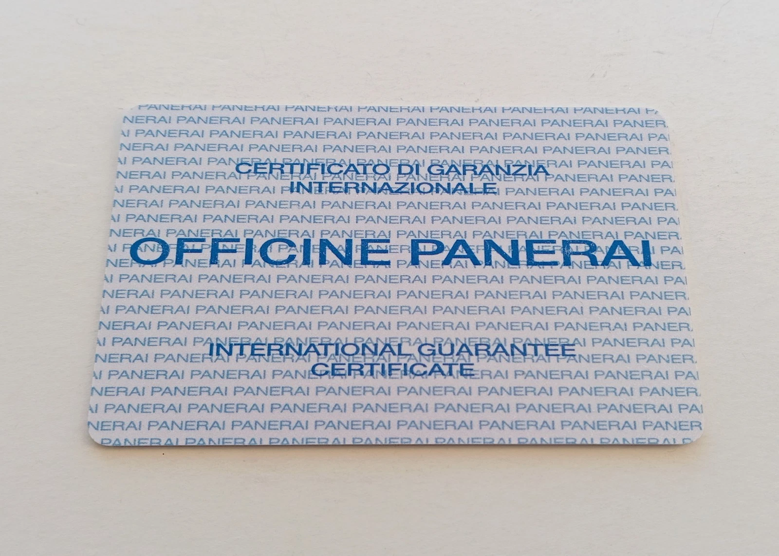 Panerai — PANERAI Guarantee Warranty Booklet (Unwritten) with Stamp