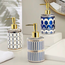 Ceramic Soap Dispenser Gold Plated Bathroom Lotion Bottle