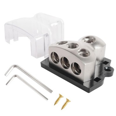 kksurty 3 Way Power Distribution Block Car Audio Splitter 0/2/4 Gauge 3 
