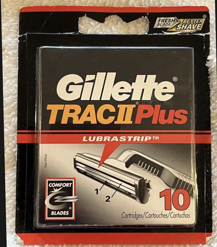 NEW Gillette Trac II Plus Refill Razor Cartridges ~ Pack of 10 ~ FREE ...