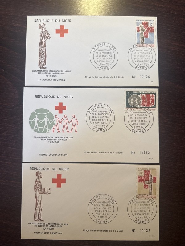 NIGER FDC COVER 1969 YEAR RED CROSS HELP HEALTH MEDICINE STAMPS