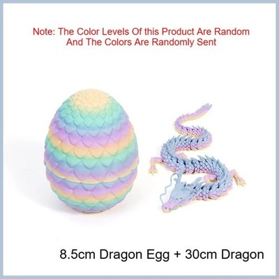 3D Printed Dragon in Egg Night Spirit Articulated Dragon