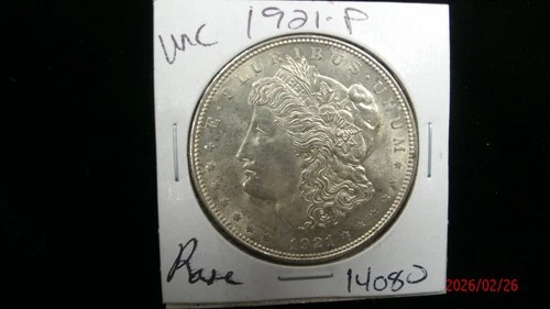 1921-P UNC MORGAN SILVER DOLLAR #4080