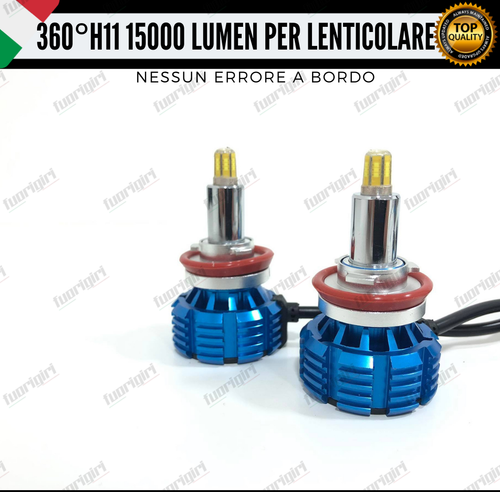 KIT FULL LED H11 LENTICOLARI KAWASAKI NINJA ZX6-R DAL 2009 AL 2016 NO ERRORE - Picture 8 of 9