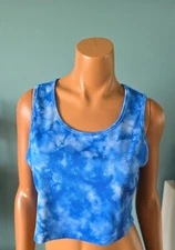 Shein Blue Tye Dye Crop Tank Top Size Large