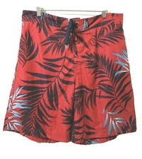 Nautica Swimwear Shorts Mens L Elastic Pockets Red Blue Black Palm