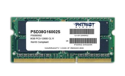 Patriot Memory 8GB PC3-12800 Speichermodul 1 x 8 GB DDR3 1600 MHz