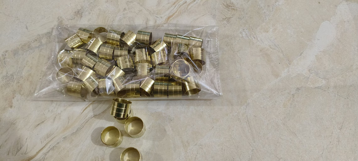 50 Solid Brass Ferrules Collars Ring Shaft Walkin… - image 5