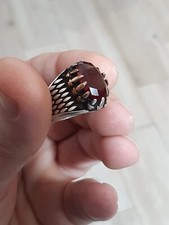 925 MENS SOLITAIRE SPINEL RING RUBY CLAWS