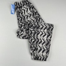 Adidas Womens SMALL Allover Print Track Pants Black/White GC6754