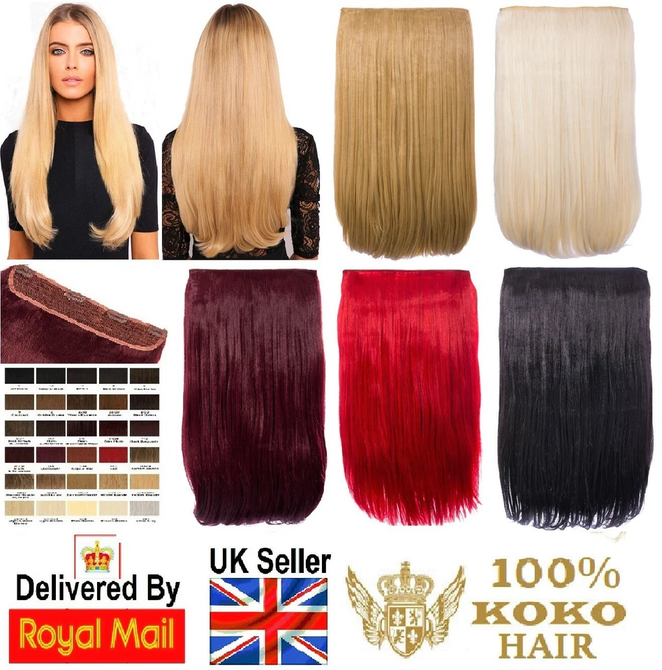 KOKO Hair 180g One Piece/Weft Straight Clip-in Hair Extensions Various Colours