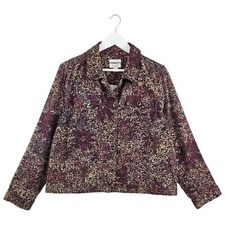 Christopher & Banks Womens Floral Button Up Stretch Jacket Size Xl