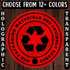 40 RECYCLED PACKAGING STICKERS 2" LABELS SHIPPING THANK YOU SCRATCH RESISTANT