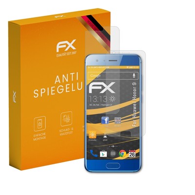 atFoliX 3x Displayfolie für Huawei Honor 9 Schutzfolie matt&stoßfest Folie