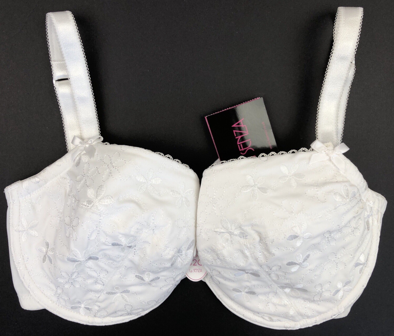 LA SENZA Daisy Embroidery Underwired Full Cup Bra 32G White BNWT