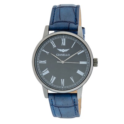 Gianello Milan Veritas 42 Men's Roman Numeral Strap Watch