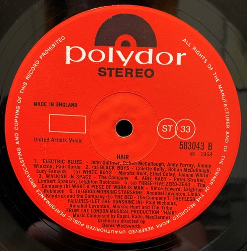 LP HAIR V/A UK 1968 Polydor Records Gatefold LP VG/VG - Picture 2 of 4
