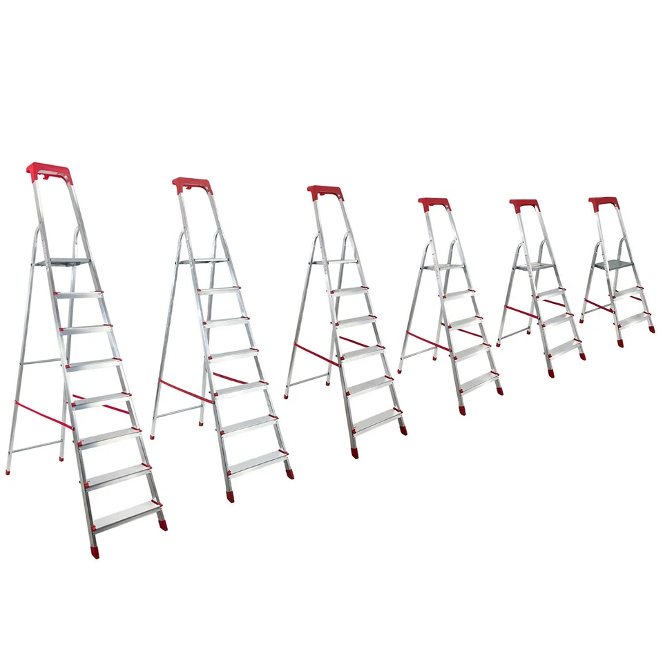 SCALA IN ALLUMINIO 8 7 6 5 4 3 GRADINI LEGGERA PIEGHEVOLE SALVASPAZIO DOMESTICA