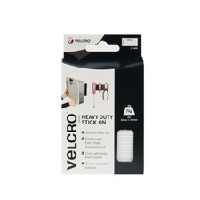 VELCRO Heavy Duty Stick On Tape 50mm x 100mm White Self Adhesive Hook Loop
