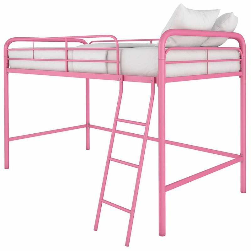 DHP Junior Twin Metal Loft Bed in Pink eBay
