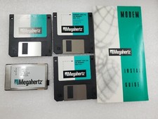 Megahertz 14.400bps PCMCIA Fax/Modem Card with XJack w/ Install Guide / Floppies
