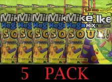 5x Mike and Ike SOUR Mega Mix Chewy Candy 28.8 oz Candies Resealable Bag 5 PACK
