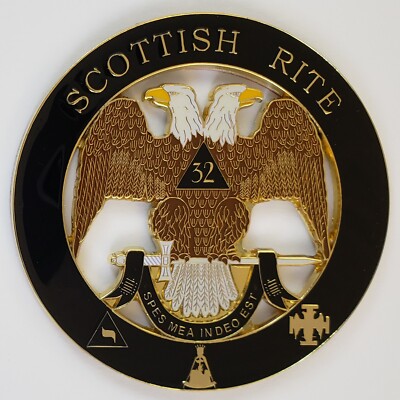 Auto Emblem Scottish Rite 32 Die Cut Metal (SCA-1012) Masonic Freemason Mason