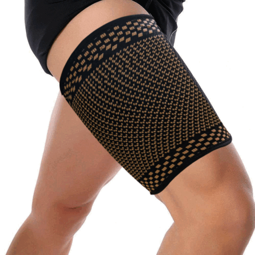 Copper Thigh High Compression Sleeve Leg Quad Hamstring Support Sports Men Women - Picture 11 of 13
