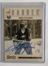 2012-13 Classics Signatures Autographs Mike Foligno Auto Buffalo Sabres #166