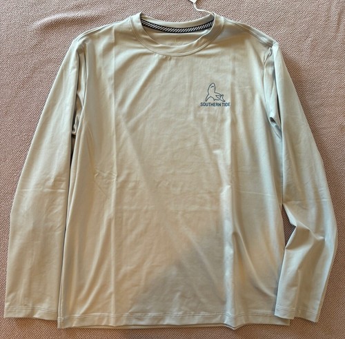 NWT Southern Tide Shirt Boys Slate Gray Shark Long Sleeve Performance Tee Large - Picture 2 of 5