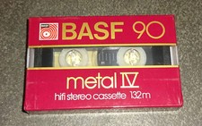 Vintage BASF 90 METAL IV Audiokassette 1982 TAPE SEALED NEU & OVP TOP
